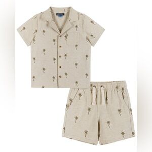 Cream and Brown Tropical Set